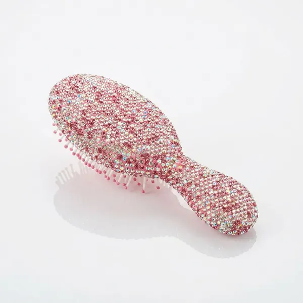 Cepillo Mini con Brillos y Piedras para Mujer Belleza
