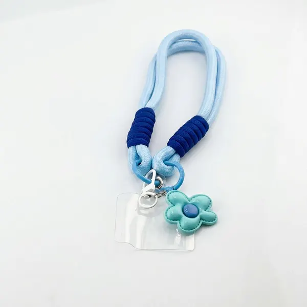 Charm Pulsera Cuerdas con Flor Decorativo Celular Mujer