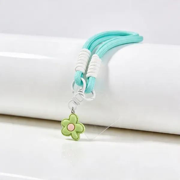 Charm Pulsera Cuerdas con Flor Decorativo Celular Mujer