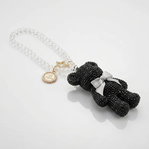 Charm Cordon Cristal Osito Pedreria Decorativo Bolsa Llaveros Mujer