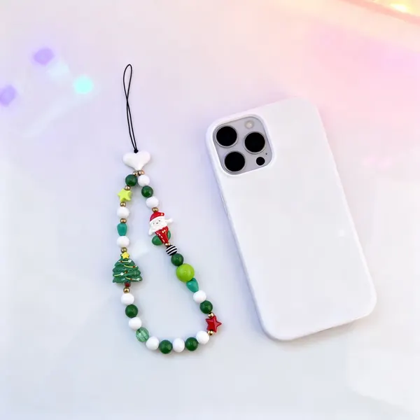 Charm Navideño Verde Decorativo Celular Llaveros Mujer