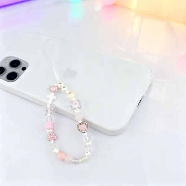 Charm Mariposa Rosa Decorativo Celular Llaveros Mujer