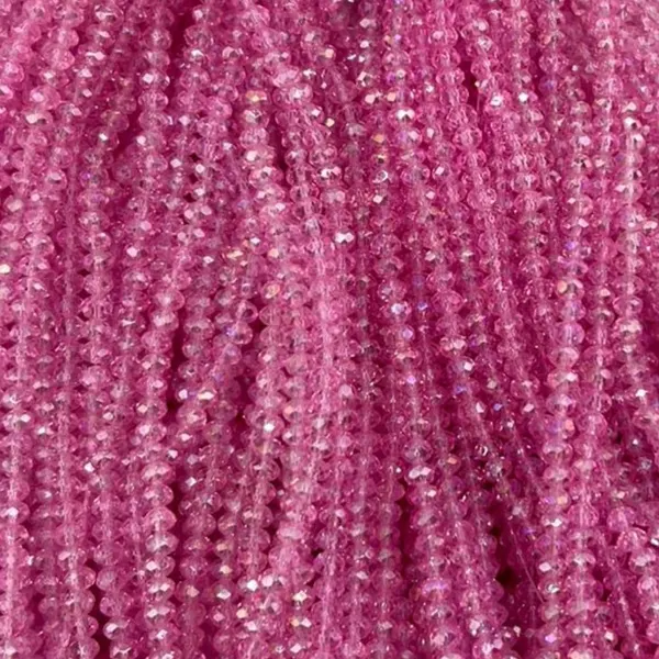 Cuentas de Cristal Rosa Brillante para Bisutería DIY
