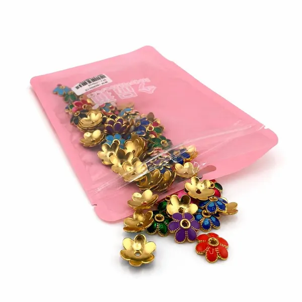 Pack 100 Tapas de Cuentas Flor Multicolor