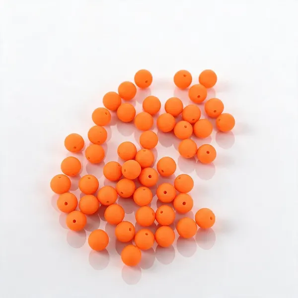 Pack de 50 Cuentas de Goma Naranja