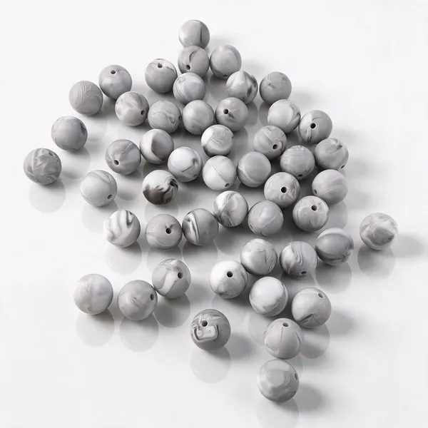 Pack de 50 Cuentas de Goma Efecto Mármol