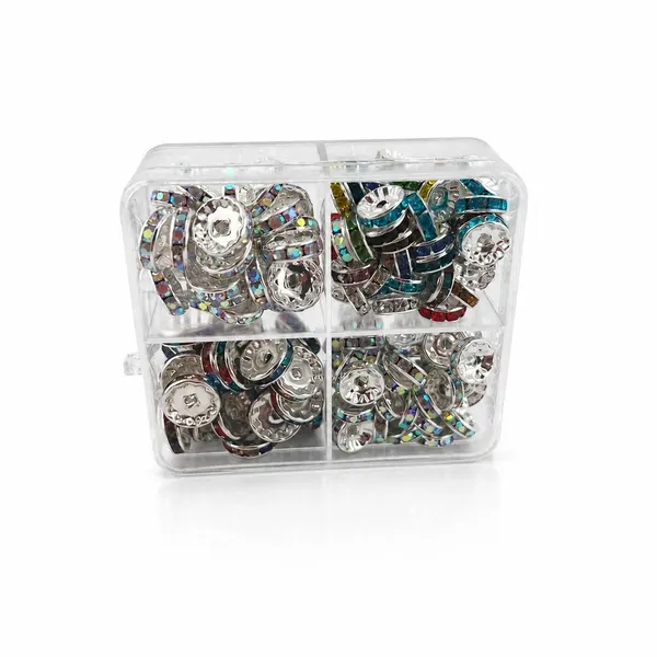 Set Separadores Plata con Cristales