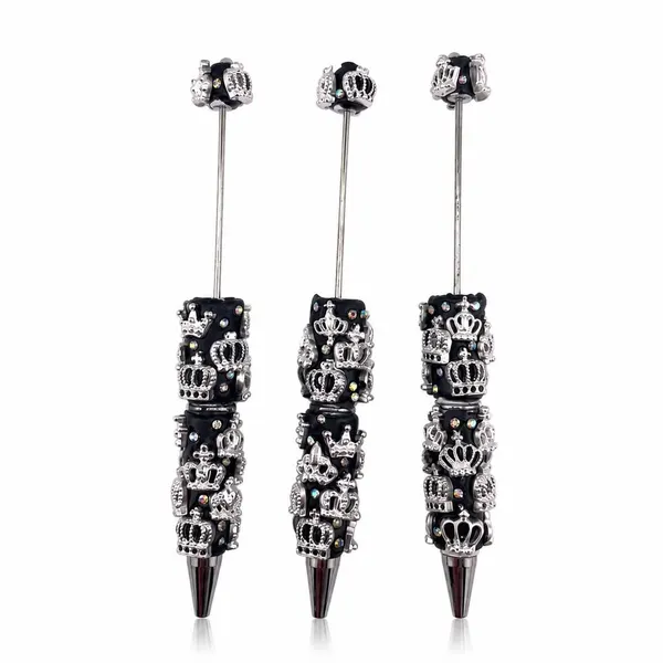 Pack de 3 Plumas Blancas con Coronas y Cristales