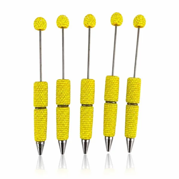 Pack 5 Plumas con Cristales Transparentes