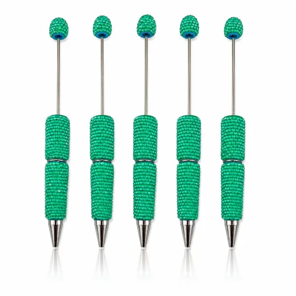 Pack 5 Plumas con Cristales Transparentes
