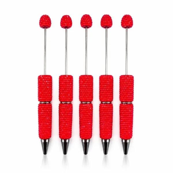 Pack 5 Plumas con Cristales Transparentes
