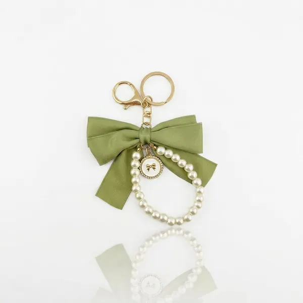 Llavero Moño Listón & Perlas