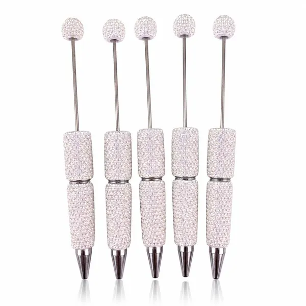 Pack 5 Plumas con Cristales Transparentes