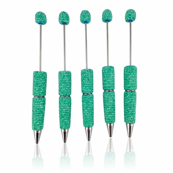 Pack 5 Plumas con Cristales Transparentes