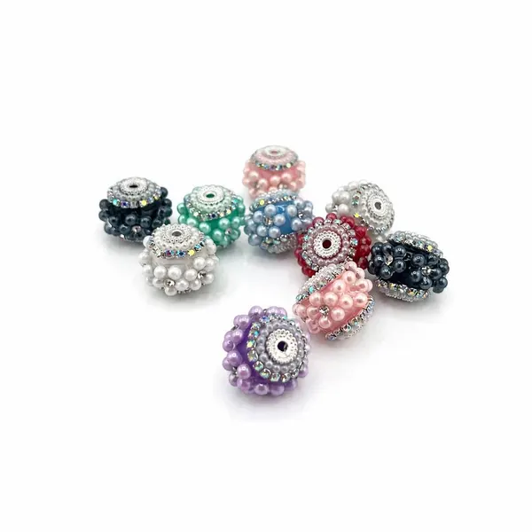 Pack 10 Cuentas De Flor Perlas