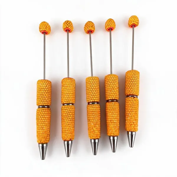 Pack 5 Plumas con Cristales Transparentes