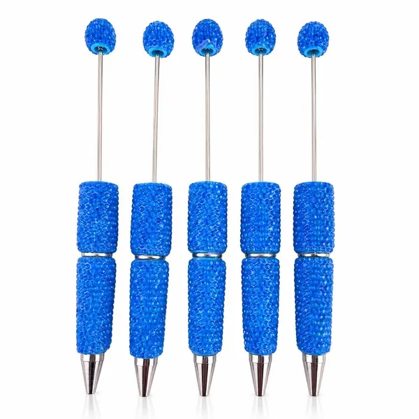 Pack 5 Plumas con Cristales Transparentes