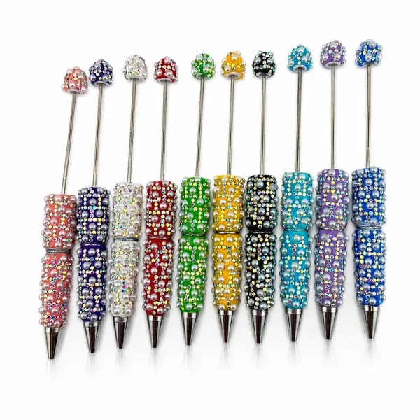 Pack 10 Plumas Con Perlas