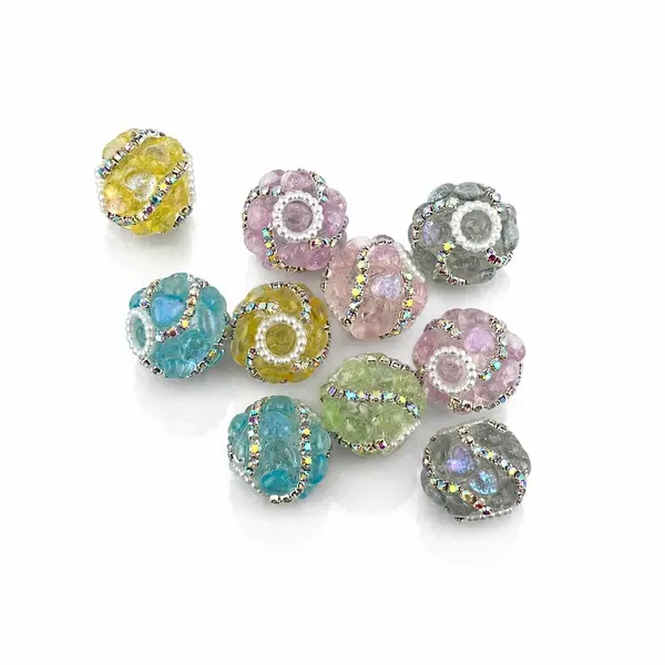 Pack 10 Cuentas Cristales Corazones