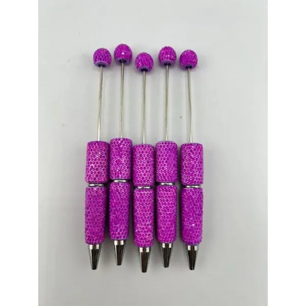 Pack 5 Plumas con Cristales Transparentes