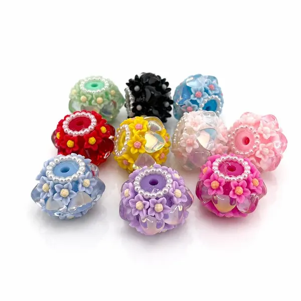 Pack Cuentas Cristales Corazones