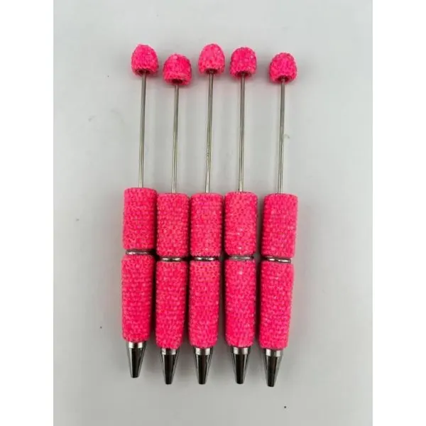 Pack 5 Plumas con Cristales Transparentes