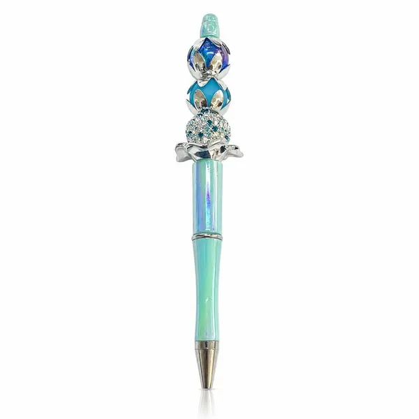 Pluma Tornasol Claro con Cuentas