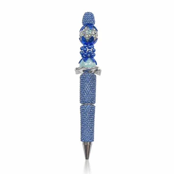 Pluma Con Cristales y Cuentas
