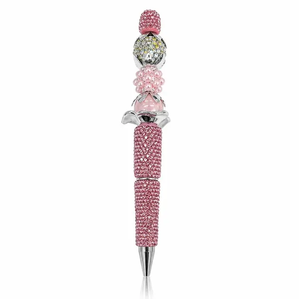 Pluma Con Cristales y Cuentas